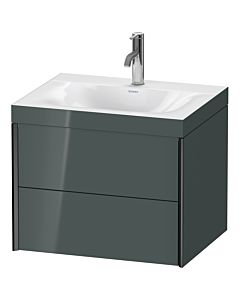 Duravit Meuble sous-vasque XViu XV4614OB238C 60x48cm, 2 tiroirs, 2000 , noir mat, Rahmen C, gris dolomiti brillant