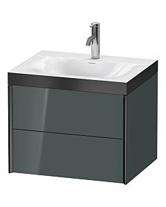 Duravit Meuble sous-vasque XViu XV4614OB238P 60x48cm, 2 tiroirs, 2000 , noir mat, Rahmen P, gris dolomiti brillant
