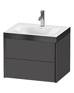 Duravit XViu meuble sous-vasque XV4614OB249P 60x48cm, 2 tiroirs, 2000 , noir mat, Rahmen P, graphite mat