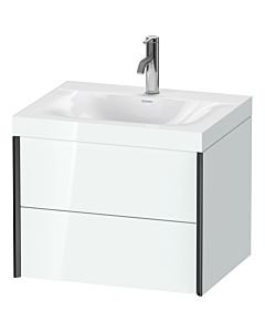 Duravit Meuble sous-vasque XViu XV4614OB285C 60x48cm, 2 tiroirs, 2000 , noir mat, Rahmen C, blanc brillant