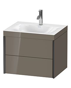 Duravit Meuble sous-vasque XViu XV4614OB289C 60x48cm, 2 tiroirs, 2000 , noir mat, Rahmen C, gris flanelle brillant
