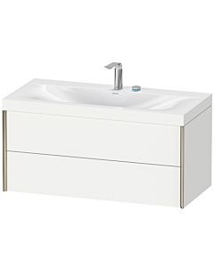 Duravit XViu vanity unit XV4616EB118C 100x48cm, 2 drawers, 2 tap holes, matt champagne, Rahmen C, matt white