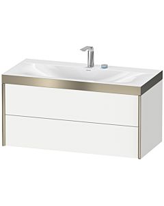 Duravit XViu vanity unit XV4616EB118P 100x48cm, 2 drawers, 2 tap holes, matt champagne, Rahmen P, matt white