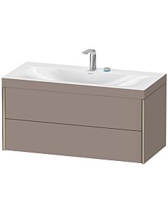 Duravit XViu vanity unit XV4616EB143C 100x48cm, 2 drawers, 2 tap holes, matt champagne, Rahmen C, matt basalt