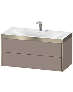 Duravit XViu vanity unit XV4616EB143P 100x48cm, 2 drawers, 2 tap holes, matt champagne, Rahmen P, matt basalt