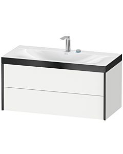 Duravit XViu Waschtisch-Unterschrank XV4616EB218P 100x48cm, 2 Schubkästen, 2 Hahnlöcher, schwarz matt, Rahmen P, weiß matt