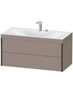 Duravit XViu Waschtisch-Unterschrank XV4616EB243C 100x48cm, 2 Schubkästen, 2 Hahnlöcher, schwarz matt, Rahmen C, basalt matt