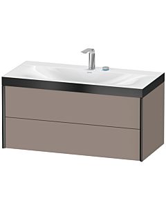 Duravit XViu vanity unit XV4616EB243P 100x48cm, 2 drawers, 2 tap holes, matt black, Rahmen P, matt basalt