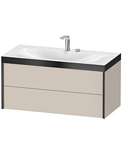 Duravit XViu vanity unit XV4616EB291P 100x48cm, 2 drawers, 2 tap holes, matt black, Rahmen P, matt taupe
