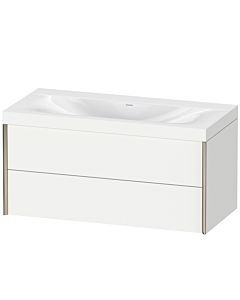 Duravit XViu Waschtisch-Unterschrank XV4616NB118C 100x48cm, 2 Schubkästen, ohne Hahnloch, champagner matt, Rahmen C, weiß matt