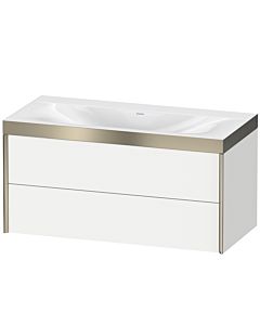 Duravit XViu vanity unit XV4616NB118P 100x48cm, 2 drawers, without tap hole, matt champagne, Rahmen P, matt white
