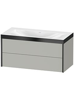 Duravit XViu vanity unit XV4616NB207P 100x48cm, 2 drawers, without tap hole, matt black, Rahmen P, matt concrete gray