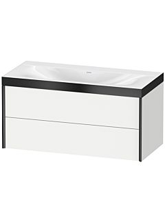 Duravit XViu vanity unit XV4616NB218P 100x48cm, 2 drawers, without tap hole, matt black, Rahmen P, matt white