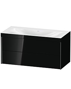 Duravit XViu vanity unit XV4616NB240C 100x48cm, 2 drawers, without tap hole, black matt, Rahmen C, black high gloss