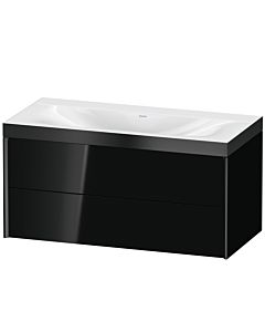 Duravit XViu vanity unit XV4616NB240P 100x48cm, 2 drawers, without tap hole, black matt, Rahmen P, black high gloss
