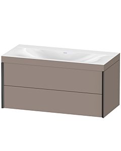 Duravit XViu vanity unit XV4616NB243C 100x48cm, 2 drawers, without tap hole, matt black, Rahmen C, matt basalt