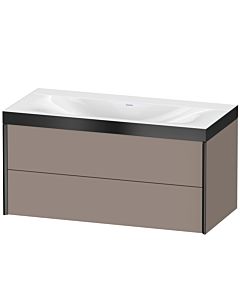Duravit XViu vanity unit XV4616NB243P 100x48cm, 2 drawers, without tap hole, matt black, Rahmen P, matt basalt