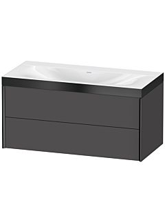 Duravit XViu Waschtisch-Unterschrank XV4616NB249P 100x48cm, 2 Schubkästen, ohne Hahnloch, schwarz matt, Rahmen P, graphit matt
