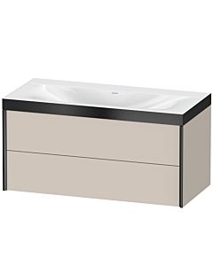 Duravit XViu vanity unit XV4616NB291P 100x48cm, 2 drawers, without tap hole, matt black, Rahmen P, matt taupe