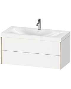 Duravit XViu Waschtisch-Unterschrank XV4616OB118C 100x48cm, 2 Schubkästen, 1 Hahnloch, champagner matt, Rahmen C, weiß matt