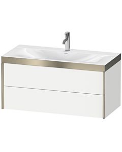 Duravit XViu vanity unit XV4616OB118P 100x48cm, 2 drawers, 2000 tap hole, matt champagne, Rahmen P, matt white