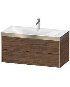 Duravit Meuble sous-vasque XViu XV4616OB121P 100x48cm, 2 tiroirs, 2000 , champagne mat, Rahmen P, noyer foncé