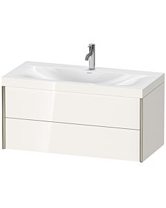 Duravit Meuble sous-vasque XViu XV4616OB122C 100x48cm, 2 tiroirs, 2000 , champagne mat, Rahmen C, blanc brillant