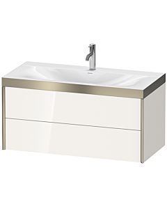 Duravit Meuble sous-vasque XViu XV4616OB122P 100x48cm, 2 tiroirs, 2000 , champagne mat, Rahmen P, blanc brillant