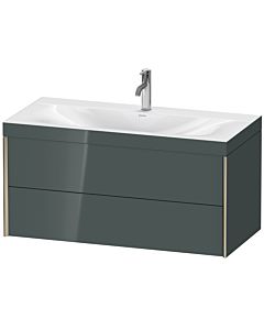 Duravit XViu Waschtisch-Unterschrank XV4616OB138C 100x48cm, 2 Schubkästen, 1 Hahnloch, champagner matt, Rahmen C, dolomiti grey hochglanz
