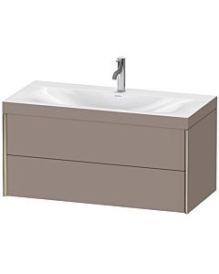 Duravit XViu vanity unit XV4616OB143C 100x48cm, 2 drawers, 2000 tap hole, matt champagne, Rahmen C, matt basalt