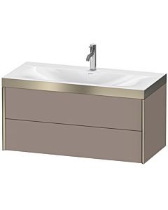 Duravit XViu vanity unit XV4616OB143P 100x48cm, 2 drawers, 2000 tap hole, matt champagne, Rahmen P, matt basalt