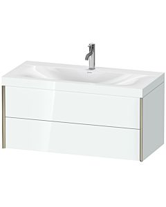 Duravit Meuble sous-vasque XViu XV4616OB185C 100x48cm, 2 tiroirs, 2000 , champagne mat, Rahmen C, blanc brillant