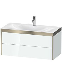 Duravit Meuble sous-vasque XViu XV4616OB185P 100x48cm, 2 tiroirs, 2000 , champagne mat, Rahmen P, blanc brillant