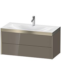 Duravit XViu meuble sous-vasque XV4616OB189P 100x48cm, 2 tiroirs, 2000 , champagne mat, Rahmen P, gris flanelle brillant