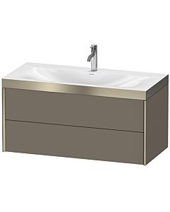 Duravit XViu meuble sous-vasque XV4616OB190P 100x48cm, 2 tiroirs, 2000 , champagne mat, Rahmen P, flanelle gris soie mat