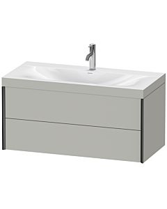 Duravit XViu meuble sous-vasque XV4616OB207C 100x48cm, 2 tiroirs, 2000 , noir mat, Rahmen C, gris béton mat