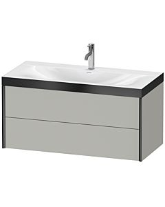 Duravit XViu vanity unit XV4616OB207P 100x48cm, 2 drawers, 2000 tap hole, matt black, Rahmen P, matt concrete gray