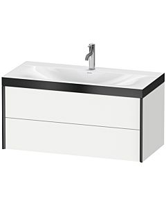 Duravit XViu Waschtisch-Unterschrank XV4616OB218P 100x48cm, 2 Schubkästen, 1 Hahnloch, schwarz matt, Rahmen P, weiß matt