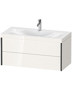 Duravit Meuble sous-vasque XViu XV4616OB222C 100x48cm, 2 tiroirs, 2000 , noir mat, Rahmen C, blanc brillant
