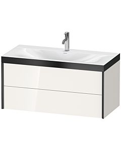 Duravit Meuble sous-vasque XViu XV4616OB222P 100x48cm, 2 tiroirs, 2000 , noir mat, Rahmen P, blanc brillant