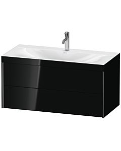 Duravit XViu vanity unit XV4616OB240C 100x48cm, 2 drawers, 2000 tap hole, black matt, Rahmen C, black high gloss