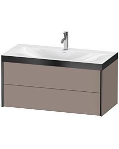 Duravit XViu vanity unit XV4616OB243P 100x48cm, 2 drawers, 2000 tap hole, matt black, Rahmen P, matt basalt