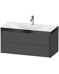 Duravit XViu meuble sous-vasque XV4616OB249P 100x48cm, 2 tiroirs, 2000 , noir mat, Rahmen P, graphite mat