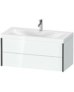 Duravit Meuble sous-vasque XViu XV4616OB285C 100x48cm, 2 tiroirs, 2000 , noir mat, Rahmen C, blanc brillant