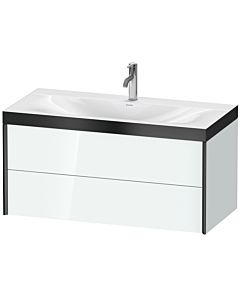 Duravit Meuble sous-vasque XViu XV4616OB285P 100x48cm, 2 tiroirs, 2000 , noir mat, Rahmen P, blanc brillant