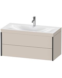 Duravit XViu vanity unit XV4616OB291C 100x48cm, 2 drawers, 2000 tap hole, matt black, Rahmen C, matt taupe