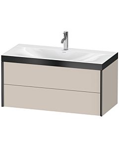 Duravit XViu vanity unit XV4616OB291P 100x48cm, 2 drawers, 2000 tap hole, matt black, Rahmen P, matt taupe