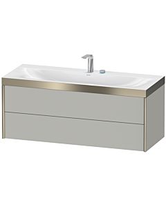 Duravit XViu Waschtisch-Unterschrank XV4617OB135P 120x48cm, 2 Schubkästen, 1 Hahnloch, champagner matt, Rahmen P, Eiche terra
