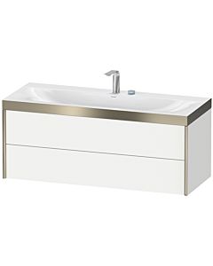 Duravit XViu Waschtisch-Unterschrank XV4617OB218C 120x48cm, 2 Schubkästen, 1 Hahnloch, schwarz matt, Rahmen C, weiß matt