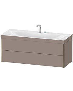 Duravit XViu Waschtisch-Unterschrank XV4617EB143C 120x48cm, 2 Schubkästen, 2 Hahnlöcher, champagner matt, Rahmen C, basalt matt